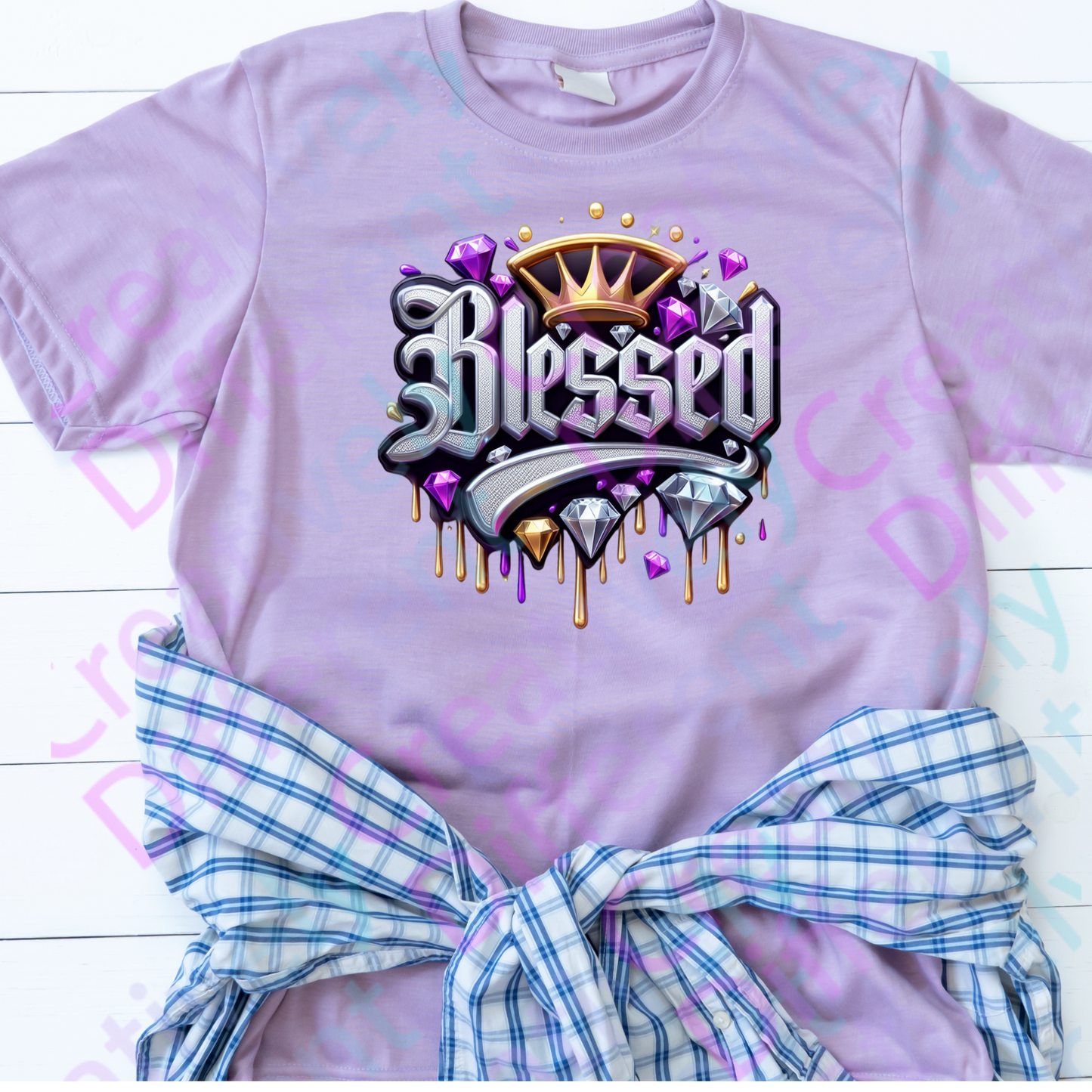 Blessed Bling Drip with Crown(Purple)