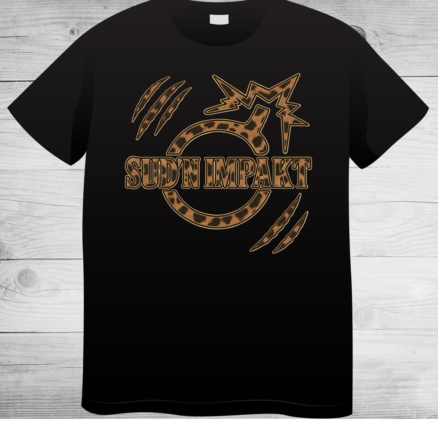 SUD'N IMPAKT LEOPARD/BLACK T-SHIRT