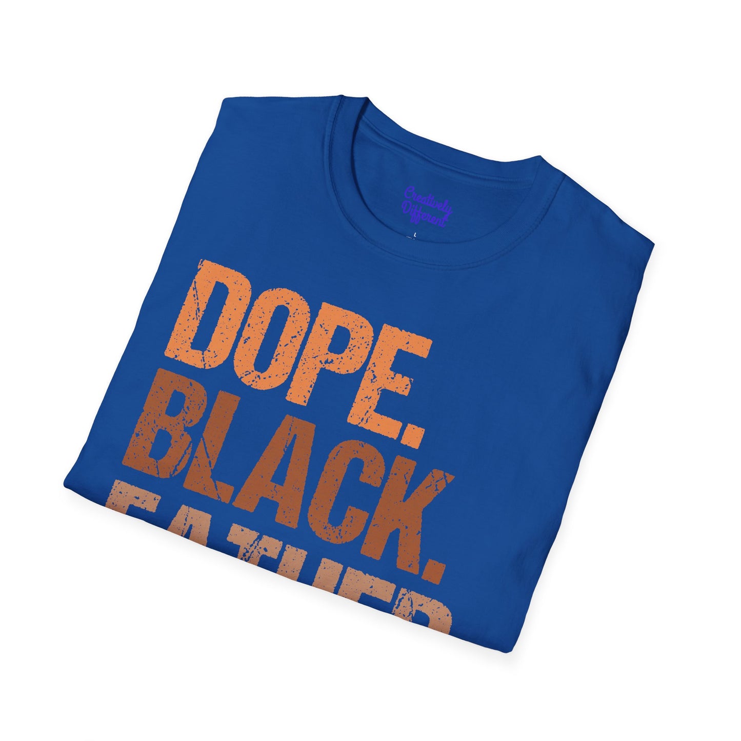 Dope Black Father Unisex Softstyle T-Shirt, Father's Day Gift, Black Pride Apparel, Casual Wear, Streetwear, Gift for Dads
