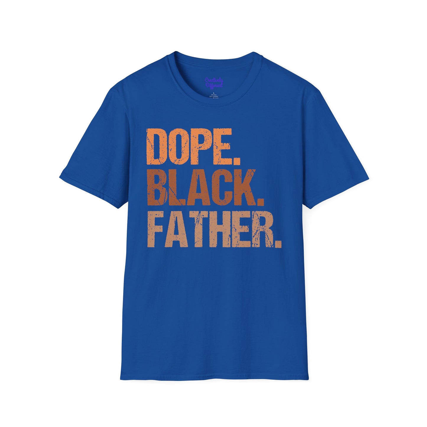 Dope Black Father Unisex Softstyle T-Shirt, Father's Day Gift, Black Pride Apparel, Casual Wear, Streetwear, Gift for Dads