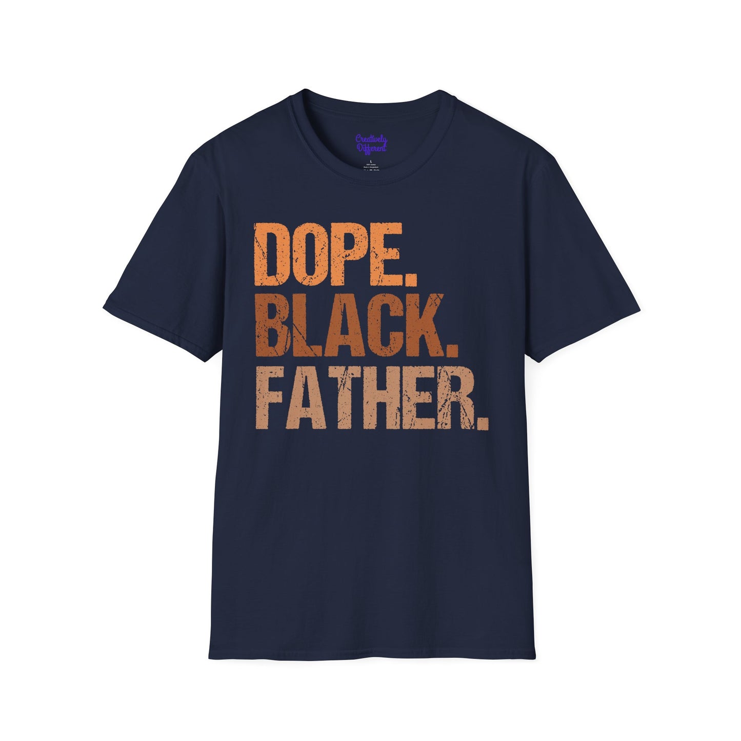 Dope Black Father Unisex Softstyle T-Shirt, Father's Day Gift, Black Pride Apparel, Casual Wear, Streetwear, Gift for Dads